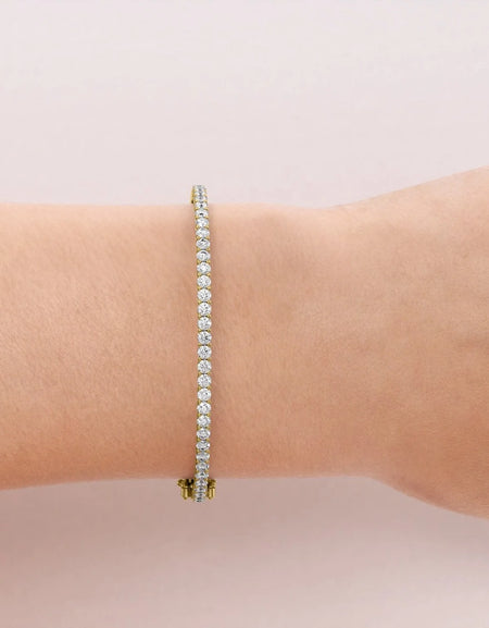 14k Yellow Gold 2.08Tcw Shared Prongs Eternity Stephanie, Round 18k Yellow Gold 2.08Tcw Shared Prongs Eternity Stephanie, Round