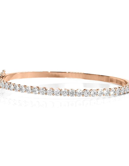 14k Rose Gold 2.7Tcw Shared Prongs Eternity Stephanie, Round 18k Rose Gold 2.7Tcw Shared Prongs Eternity Stephanie, Round