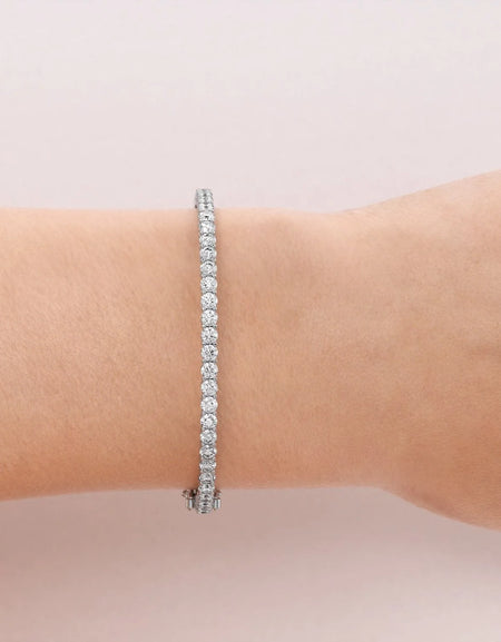 14k White Gold 2.7Tcw Shared Prongs Eternity Stephanie, Round 18k White Gold 2.7Tcw Shared Prongs Eternity Stephanie, Round