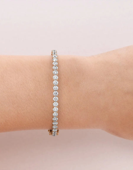 14k Rose Gold 3.91Tcw Shared Prongs Eternity Stephanie, Round 18k Rose Gold 3.91Tcw Shared Prongs Eternity Stephanie, Round