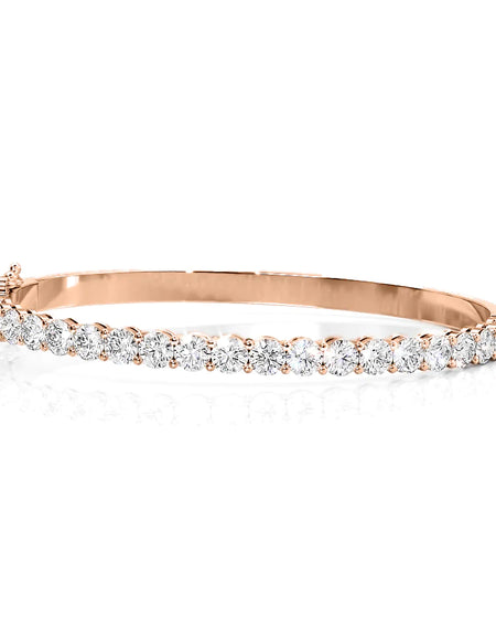 14k Rose Gold 5Tcw Shared Prongs Eternity Stephanie, Round 18k Rose Gold 5Tcw Shared Prongs Eternity Stephanie, Round