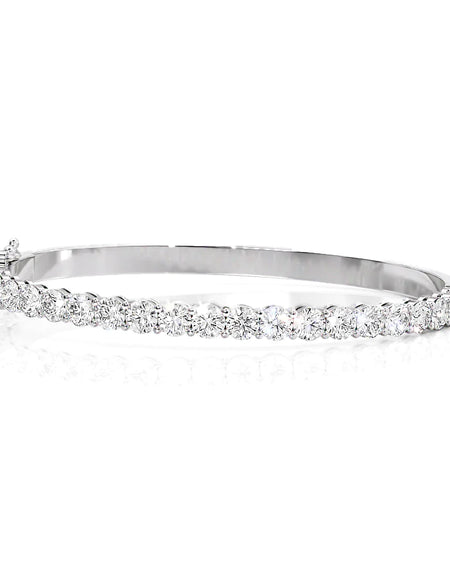 14k White Gold 5Tcw Shared Prongs Eternity Stephanie, Round 18k White Gold 5Tcw Shared Prongs Eternity Stephanie, Round