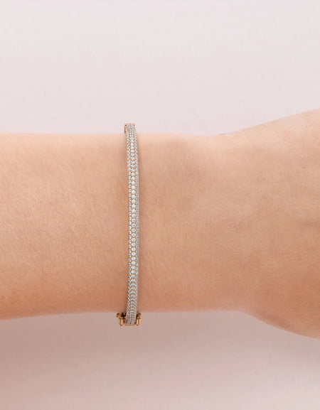 14k Rose Gold 1.432Tcw 3 Row Bombe Naomi, Round 18k Rose Gold 1.432Tcw 3 Row Bombe Naomi, Round