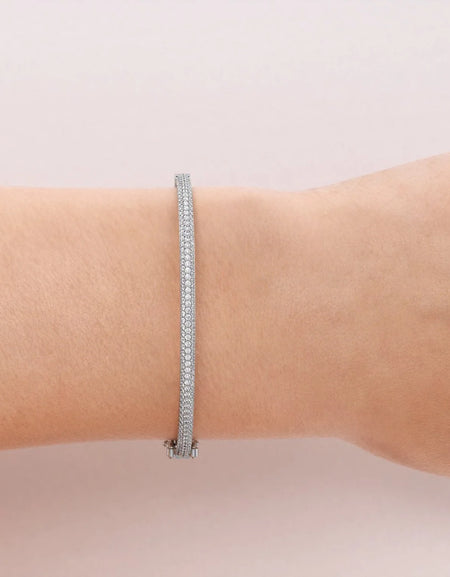 14k White Gold 1.432Tcw 3 Row Bombe Naomi, Round 18k White Gold 1.432Tcw 3 Row Bombe Naomi, Round