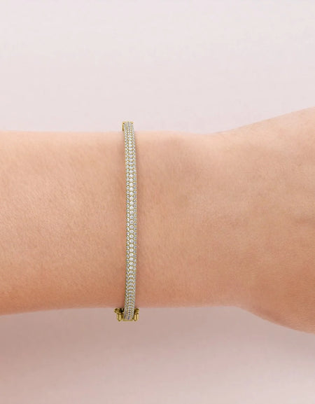 14k Yellow Gold 1.432Tcw 3 Row Bombe Naomi, Round 18k Yellow Gold 1.432Tcw 3 Row Bombe Naomi, Round