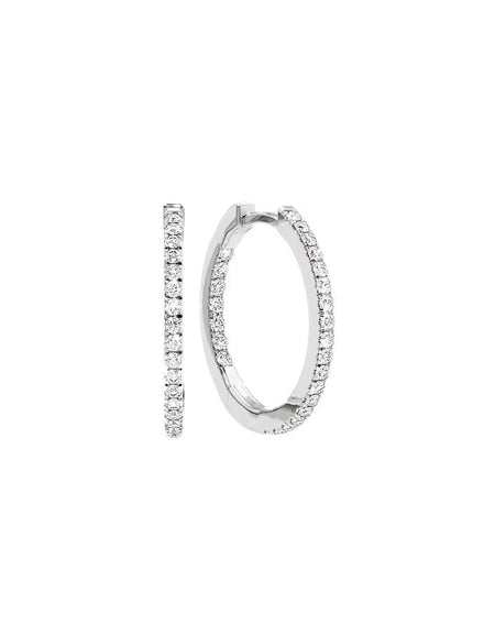 14k White Gold 20.0mm Inside Out Pave , 0.5Tcw  18k White Gold 20.0mm Inside Out Pave , 0.5Tcw 