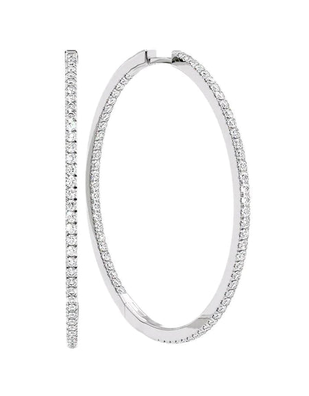 14k White Gold 40.0mm Inside Out Pave , 1.3Tcw  18k White Gold 40.0mm Inside Out Pave , 1.3Tcw 