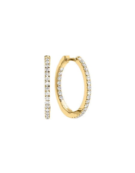 14k Yellow Gold 20.0mm Inside Out Pave , 0.5Tcw  18k Yellow Gold 20.0mm Inside Out Pave , 0.5Tcw 
