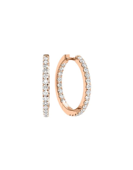 14k Rose Gold 20.0mm Inside Out Pave , 0.864Tcw  18k Rose Gold 20.0mm Inside Out Pave , 0.864Tcw 