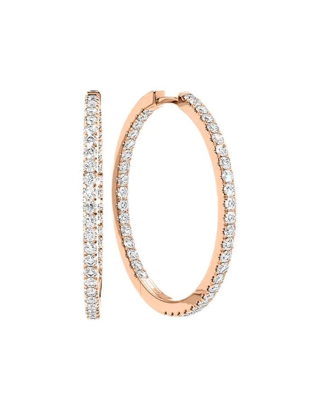 14k Rose Gold 30.0mm Inside Out Pave , 2.376Tcw  18k Rose Gold 30.0mm Inside Out Pave , 2.376Tcw 