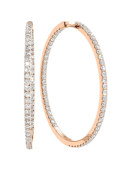 14k Rose Gold 40.0mm Inside Out Pave , 3.384Tcw  18k Rose Gold 40.0mm Inside Out Pave , 3.384Tcw 