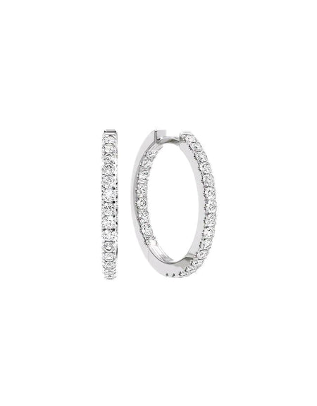 14k White Gold 20.0mm Inside Out Pave , 0.864Tcw  18k White Gold 20.0mm Inside Out Pave , 0.864Tcw 