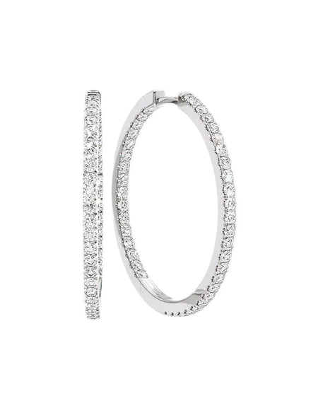 14k White Gold 30.0mm Inside Out Pave , 2.376Tcw  18k White Gold 30.0mm Inside Out Pave , 2.376Tcw 