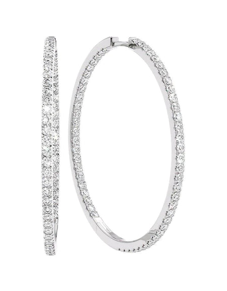 14k White Gold 40.0mm Inside Out Pave , 3.384Tcw  18k White Gold 40.0mm Inside Out Pave , 3.384Tcw 