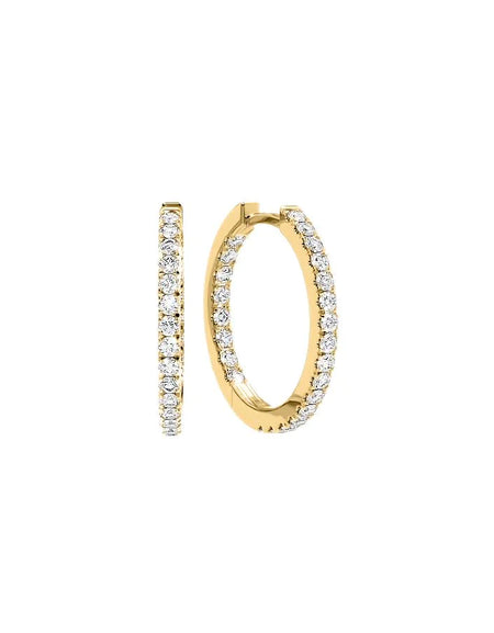 14k Yellow Gold 20.0mm Inside Out Pave , 0.864Tcw  18k Yellow Gold 20.0mm Inside Out Pave , 0.864Tcw 