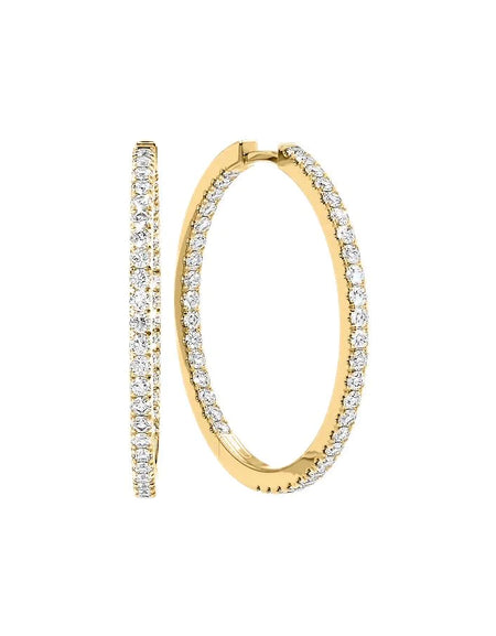 14k Yellow Gold 30.0mm Inside Out Pave , 2.376Tcw  18k Yellow Gold 30.0mm Inside Out Pave , 2.376Tcw 