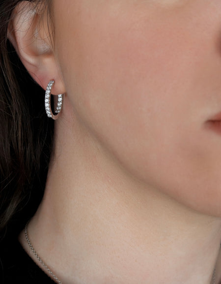 20mm Inside Out Pave Hoops WG Model
