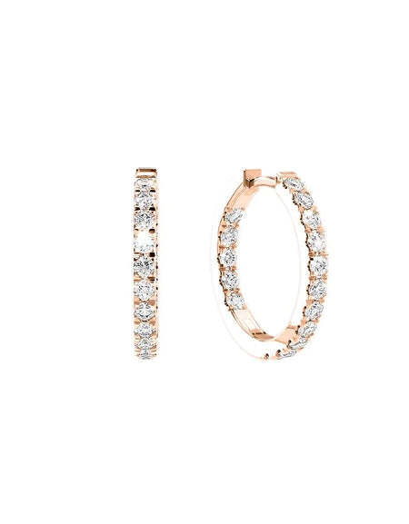 14k Rose Gold 20.0mm Inside Out Pave , 1.216Tcw  18k Rose Gold 20.0mm Inside Out Pave , 1.216Tcw 