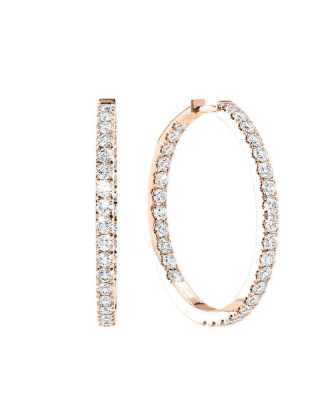 14k Rose Gold 30.0mm Inside Out Pave , 2.28Tcw  18k Rose Gold 30.0mm Inside Out Pave , 2.28Tcw 