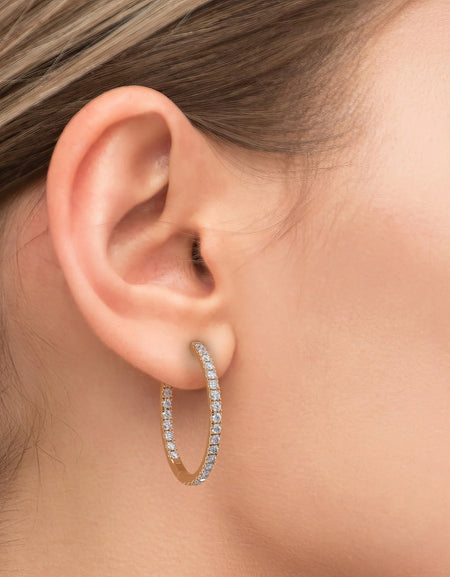 14k Rose Gold 30.0mm Inside Out Pave , 2.28Tcw  18k Rose Gold 30.0mm Inside Out Pave , 2.28Tcw 