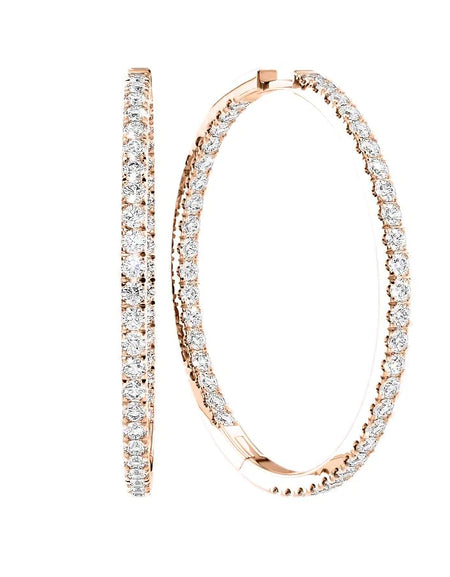 14k Rose Gold 40.0mm Inside Out Pave , 3.268Tcw  18k Rose Gold 40.0mm Inside Out Pave , 3.268Tcw 