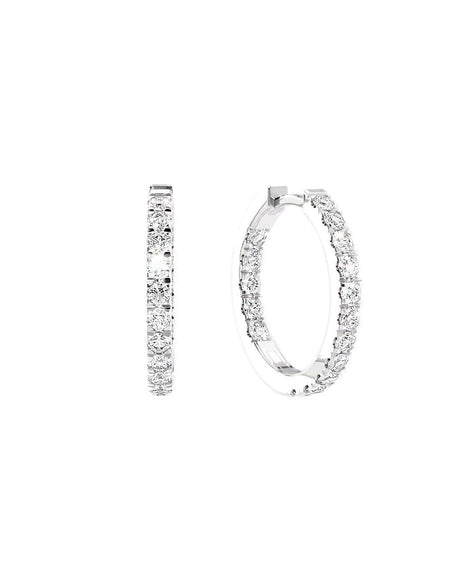 14k White Gold 20.0mm Inside Out Pave , 1.216Tcw  18k White Gold 20.0mm Inside Out Pave, 1.216Tcw 