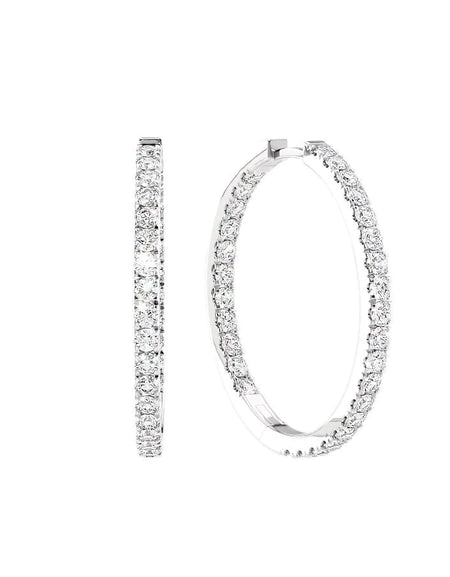 14k White Gold 30.0mm Inside Out Pave, 2.28Tcw  18k White Gold 30.0mm Inside Out Pave, 2.28Tcw 