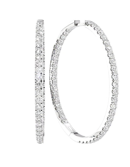 14k White Gold 40.0mm Inside Out Pave , 3.268Tcw  18k White Gold 40.0mm Inside Out Pave , 3.268Tcw 