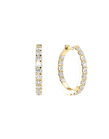 14k Yellow Gold 20.0mm Inside Out Pave , 1.216Tcw  18k Yellow Gold 20.0mm Inside Out Pave , 1.216Tcw 