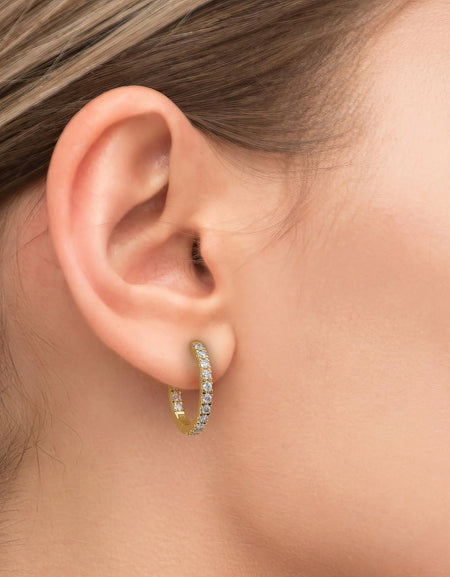 14k Yellow Gold 20.0mm Inside Out Pave , 1.216Tcw  18k Yellow Gold 20.0mm Inside Out Pave , 1.216Tcw 