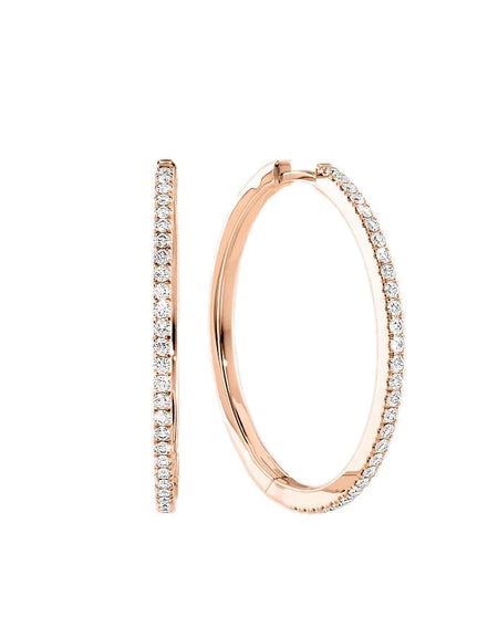 14k Rose Gold 30.0mm Pave , 0.58Tcw  18k Rose Gold 30.0mm Pave , 0.58Tcw 