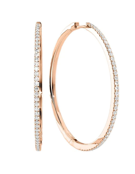 14k Rose Gold 40.0mm Pave , 0.74Tcw  18k Rose Gold 40.0mm Pave , 0.74Tcw 