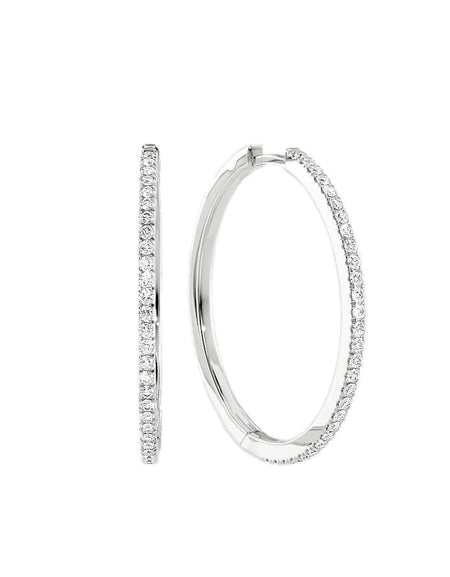 14k White Gold 30.0mm Pave , 0.58Tcw  18k White Gold 30.0mm Pave , 0.58Tcw 