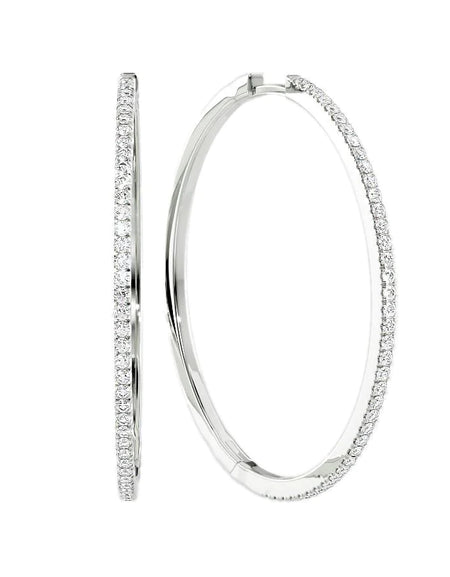 14k White Gold 40.0mm Pave , 0.74Tcw  18k White Gold 40.0mm Pave , 0.74Tcw 