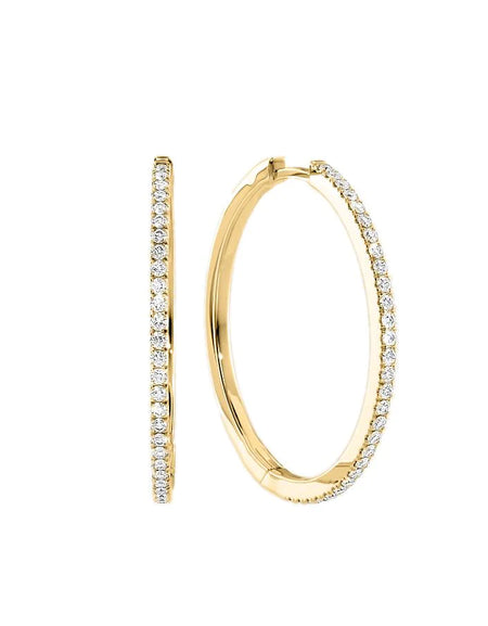 14k Yellow Gold 30.0mm Pave , 0.58Tcw  18k Yellow Gold 30.0mm Pave , 0.58Tcw 