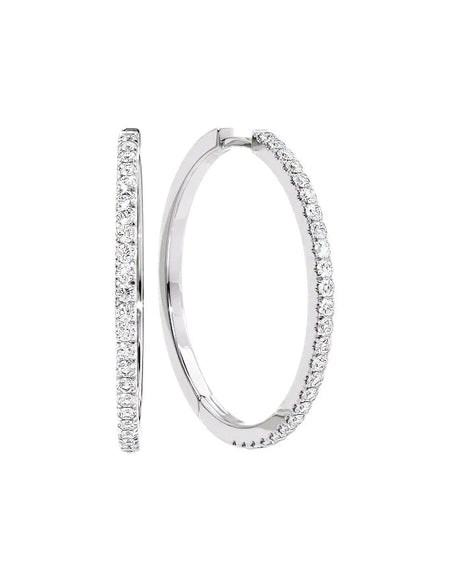 14k White Gold 30.0mm Pave , 0.9Tcw  18k White Gold 30.0mm Pave , 0.9Tcw 
