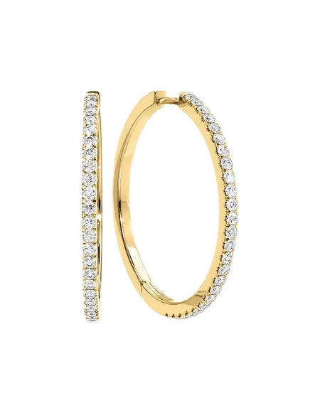 14k Yellow Gold 30.0mm Pave , 0.9Tcw  18k Yellow Gold 30.0mm Pave , 0.9Tcw 
