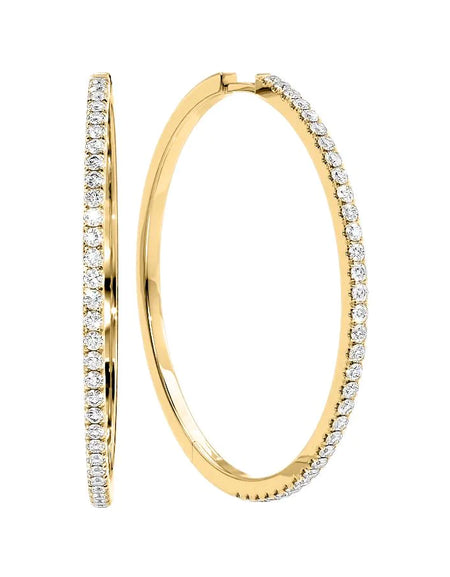 14k Yellow Gold 40.0mm Pave , 1.188Tcw  18k Yellow Gold 40.0mm Pave , 1.188Tcw 