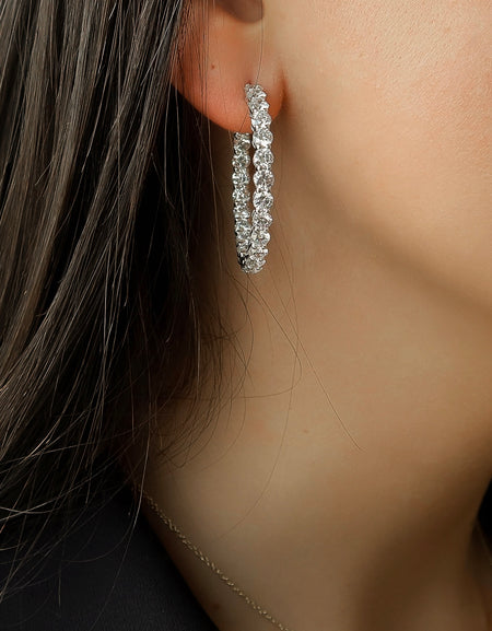 40mm Eternity Pave Hoops WG Model