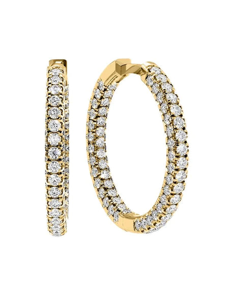 14k Yellow Gold 20.0mm 3D Pave , 1.666Tcw  18k Yellow Gold 20.0mm 3D Pave , 1.666Tcw 