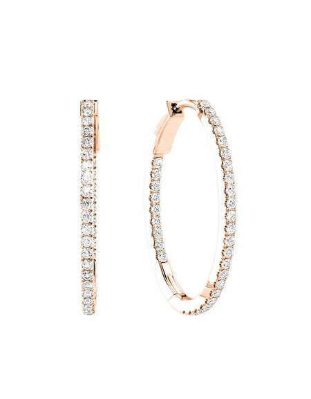 14k Rose Gold 30.0mm Oval Inside Out , 0.96Tcw  18k Rose Gold 30.0mm Oval Inside Out , 0.96Tcw 