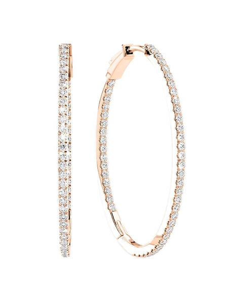 14k Rose Gold 40.0mm Oval Inside Out , 1.5Tcw  18k Rose Gold 40.0mm Oval Inside Out , 1.5Tcw 