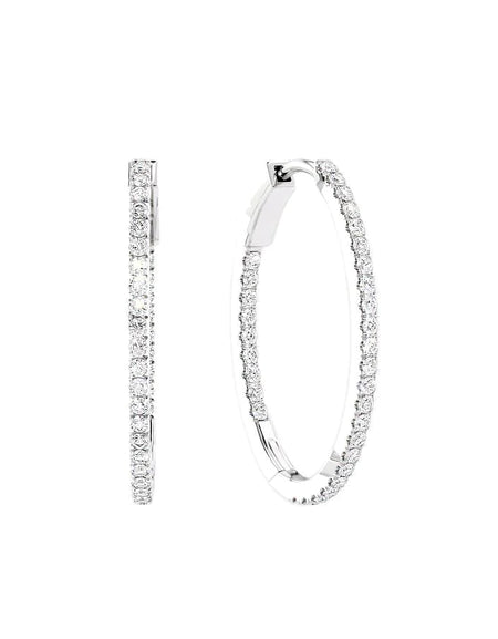 14k White Gold 30.0mm Oval Inside Out , 0.96Tcw  18k White Gold 30.0mm Oval Inside Out , 0.96Tcw 