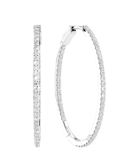 14k White Gold 40.0mm Oval Inside Out , 1.5Tcw  18k White Gold 40.0mm Oval Inside Out , 1.5Tcw 