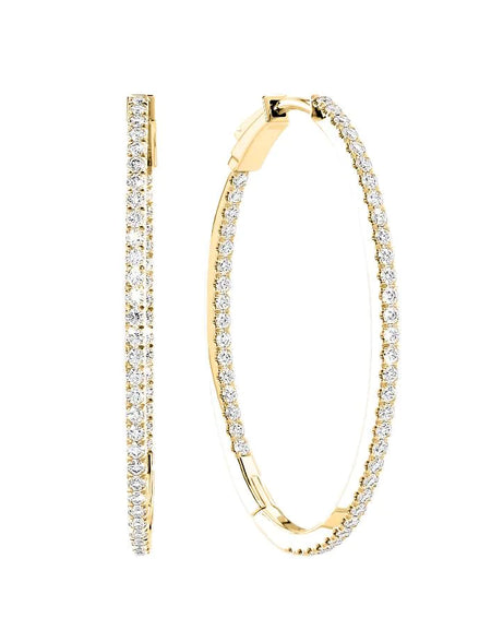 14k Yellow Gold 40.0mm Oval Inside Out , 1.5Tcw  18k Yellow Gold 40.0mm Oval Inside Out , 1.5Tcw 