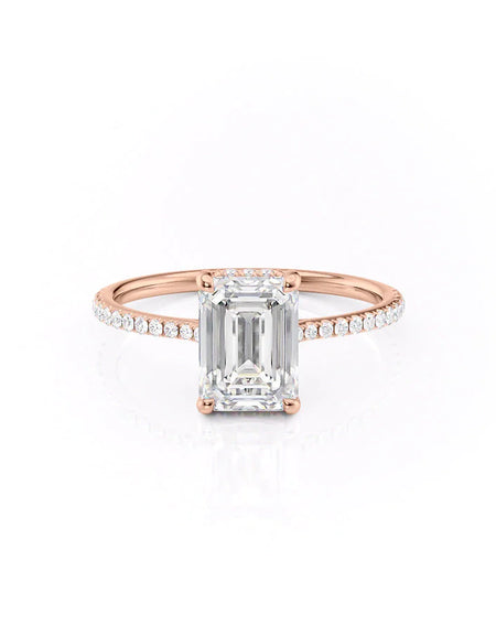 Emerald Rose Gold 14K The Pave Maia, Emerald Rose Gold 18K The Pave Maia