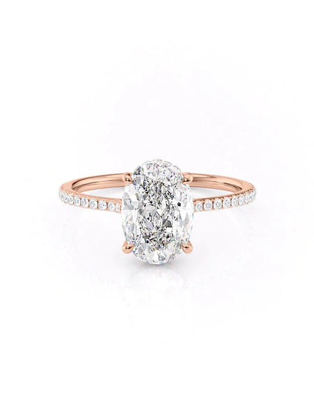Oval Rose Gold 14K The Pave Maia, Oval Rose Gold 18K The Pave Maia
