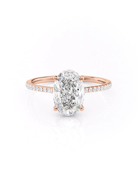 Oval Rose Gold 14K The Pave Maia, Oval Rose Gold 18K The Pave Maia