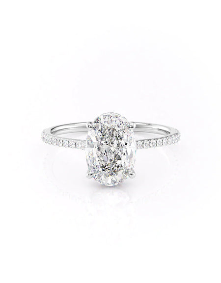 Oval White Gold 14K The Pave Maia, Oval White Gold 18K The Pave Maia