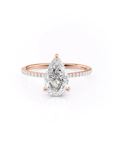 Pear Rose Gold 14K The Pave Maia, Pear Rose Gold 18K The Pave Maia